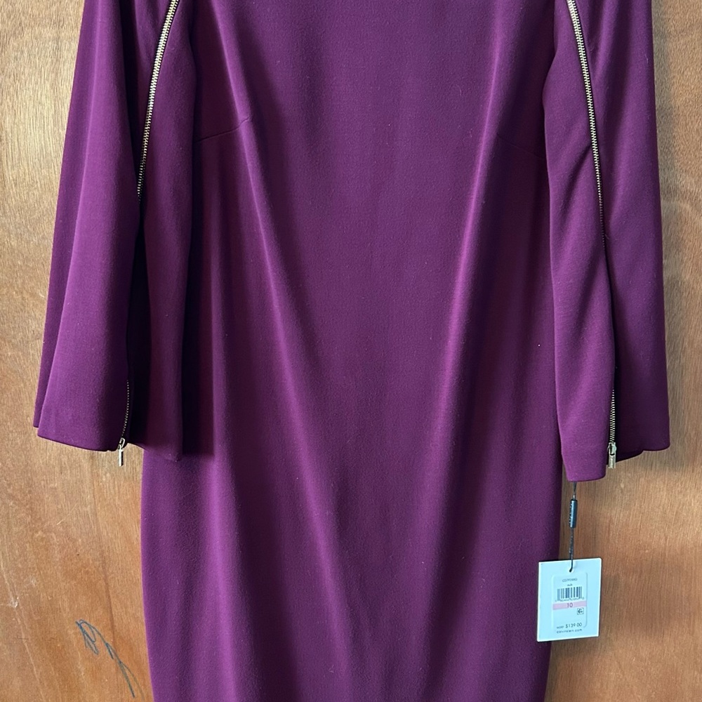 Calvin Klein Rich Burgundy Long Sleeve Dress